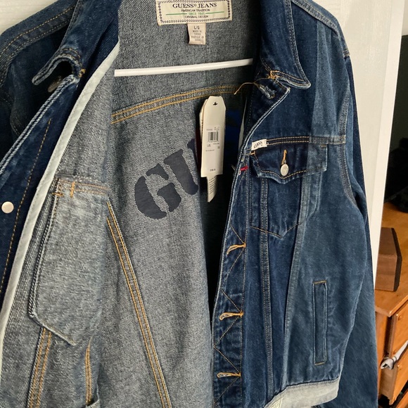 *SALE* men’s GUESS denim jacket LARGE (BNWT) - Picture 5 of 6